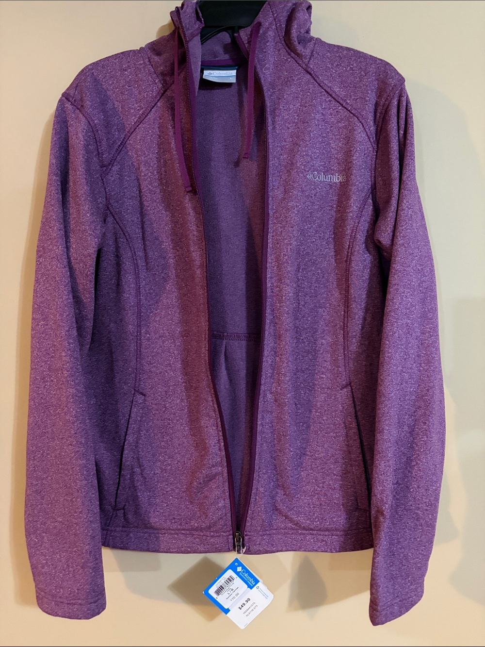 Columbia Women's Heathered Plum Full-Zip Hooded Jacket